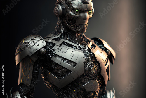 Concept of a robot cyborg ai robotics android. Generative AI