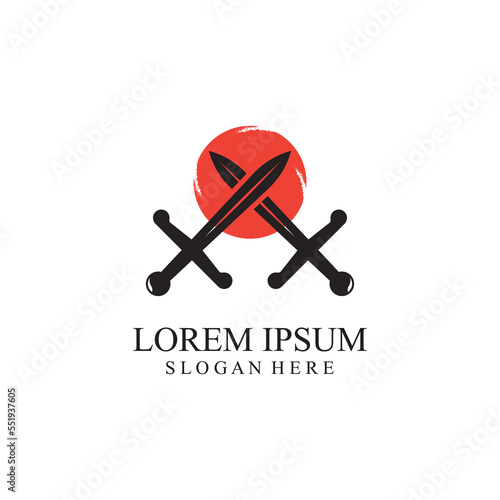 sword and shield logo design.