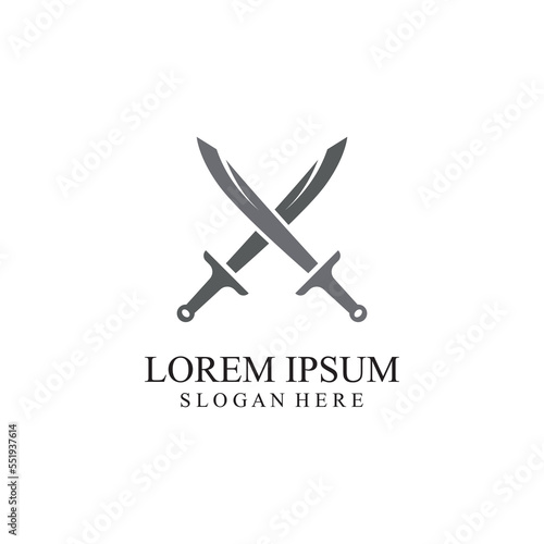 sword and shield logo design.
