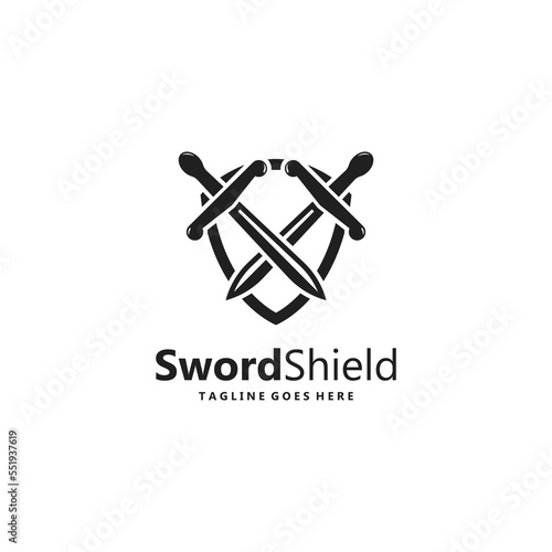 sword and shield logo design.