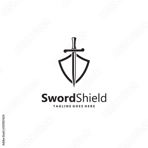 sword and shield logo design.