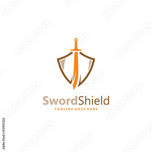 sword and shield logo design.