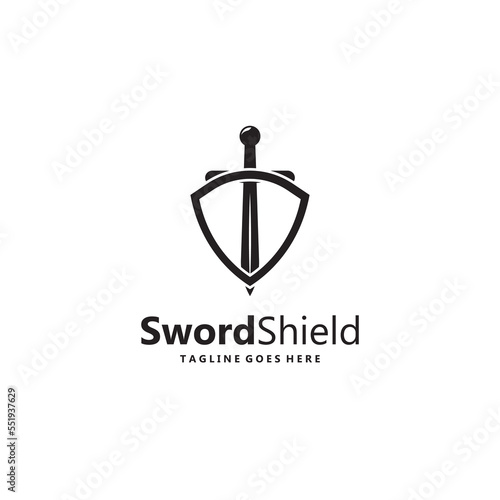 sword and shield logo design.