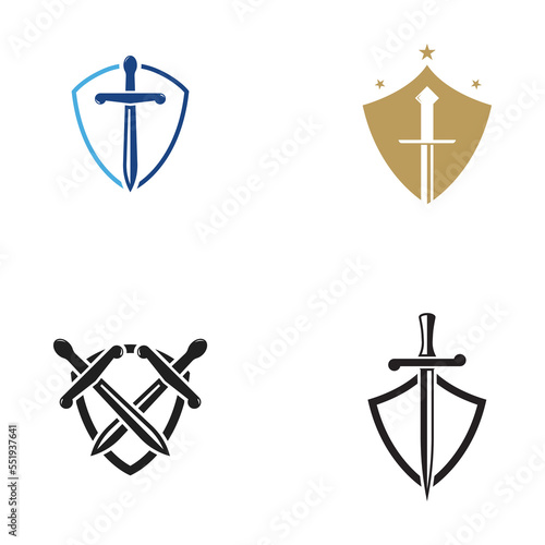 sword and shield logo design.