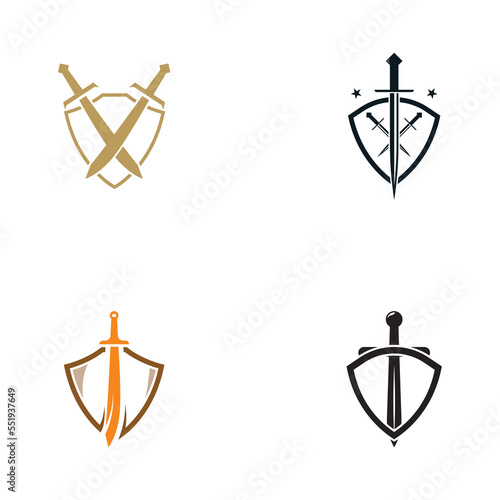sword and shield logo design.