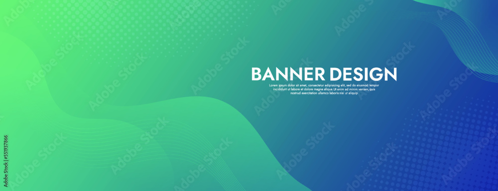Abstract Green Banner Template. Modern background design. gradient