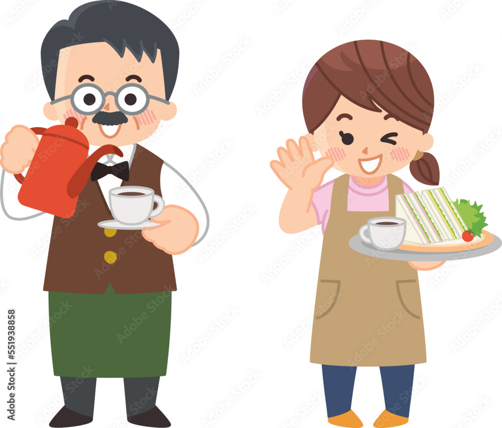 カフェのマスターとウェイトレス 喫茶店 カフェのマスターとウェイトレス 喫茶店
