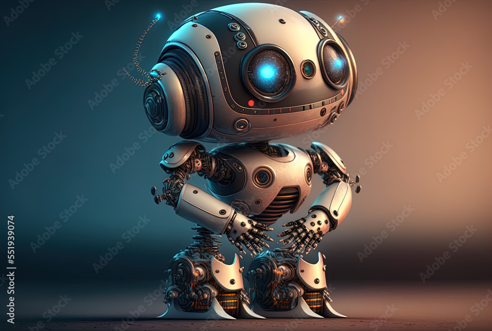 Robot or artificial intelligence that is adorable and features a cartoon character. Generative AI Robot or artificial intelligence that is adorable and features a cartoon character. Generative AI