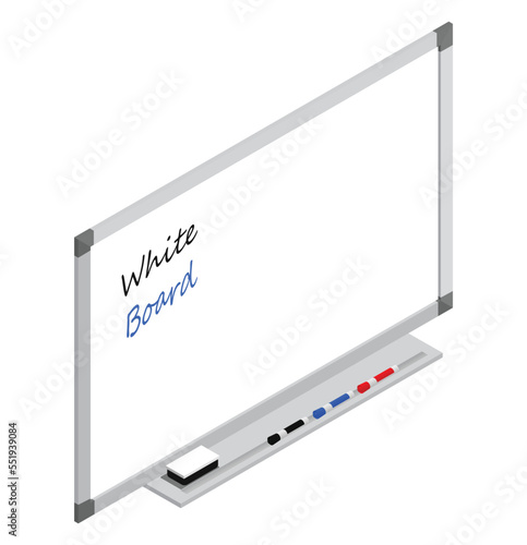 White board 3d. back to school. vector