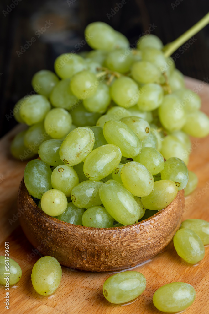 Fresh Sweet washed green grapes Fresh Sweet washed green grapes