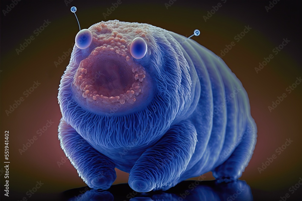 magnified Tardigrade, also known as a Water Bear. This phylum of micro