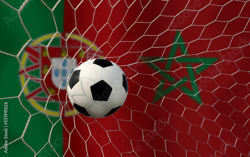 Fototapeta Naklejka Na Ścianę i Meble -  Football Cup competition between the national Morocco and national Portuguese.