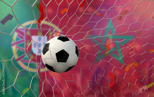 Fototapeta Naklejka Na Ścianę i Meble -  Football Cup competition between the national Morocco and national Portuguese.