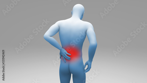 Photos 3D Illustration Lower Back Pain