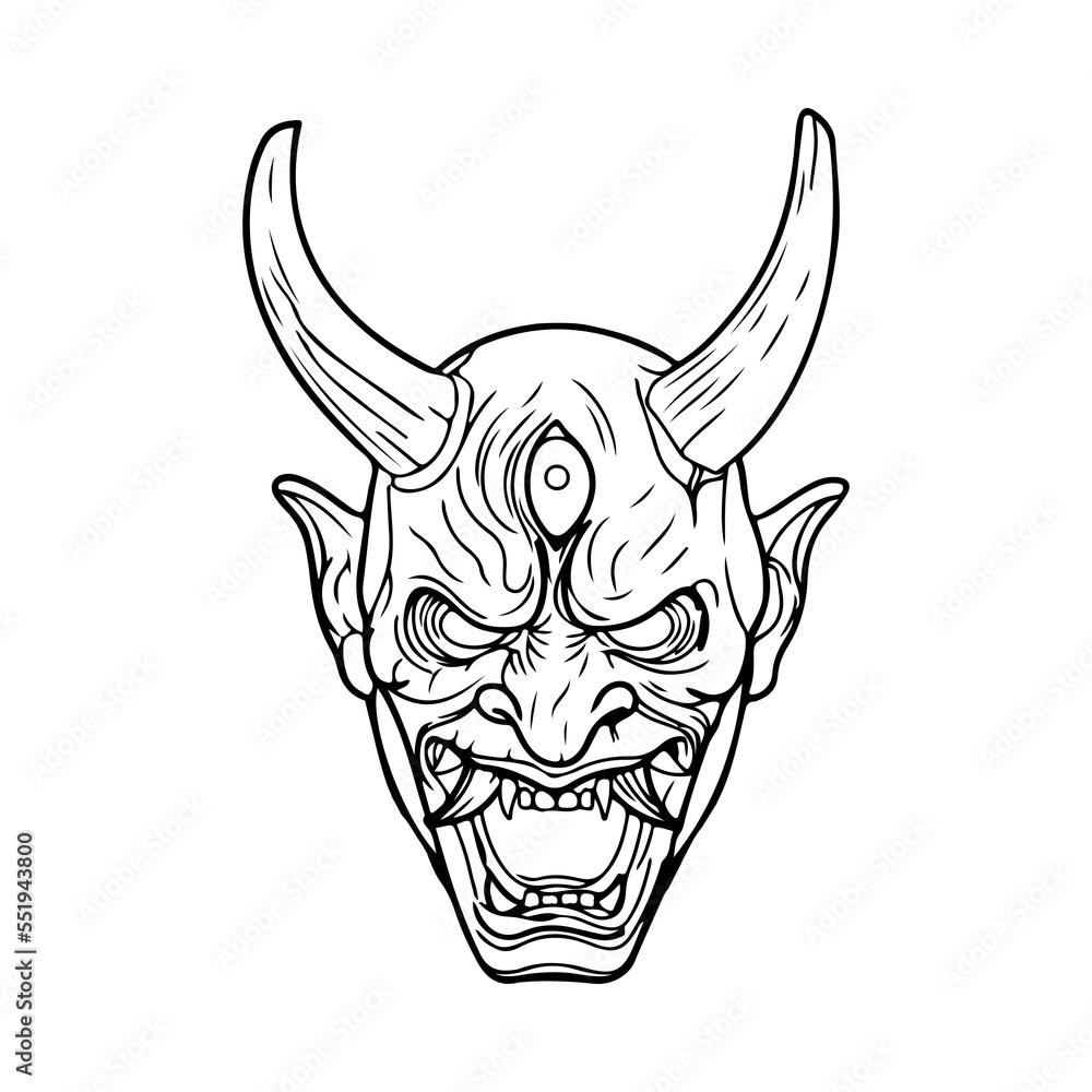 Fototapeta premium spooky devil samurai vector illustration