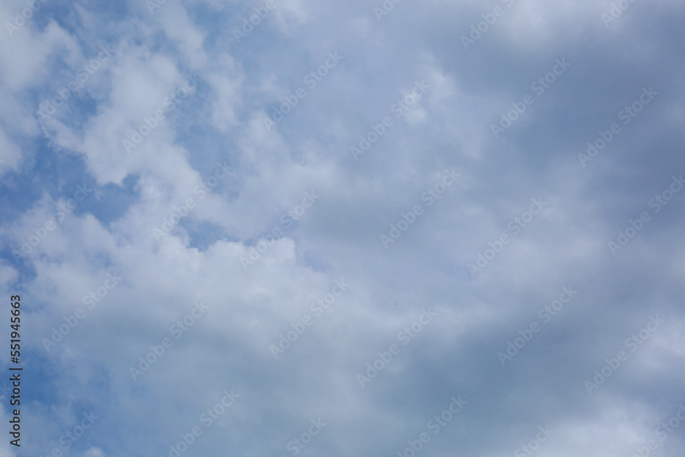 Beautiful blue sky covered with clouds as background