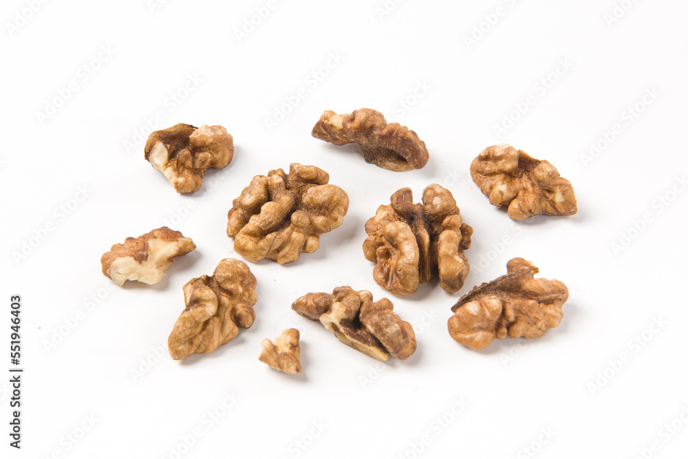 Walnut kernel isolated on white background. Walnut kernel isolated on white background.