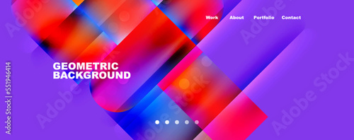 Abstract background - squares and lines composition created with lights and shadows. Technology or business digital template
