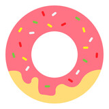 Illustration of Donut with Sprinkles Topping Design Icon