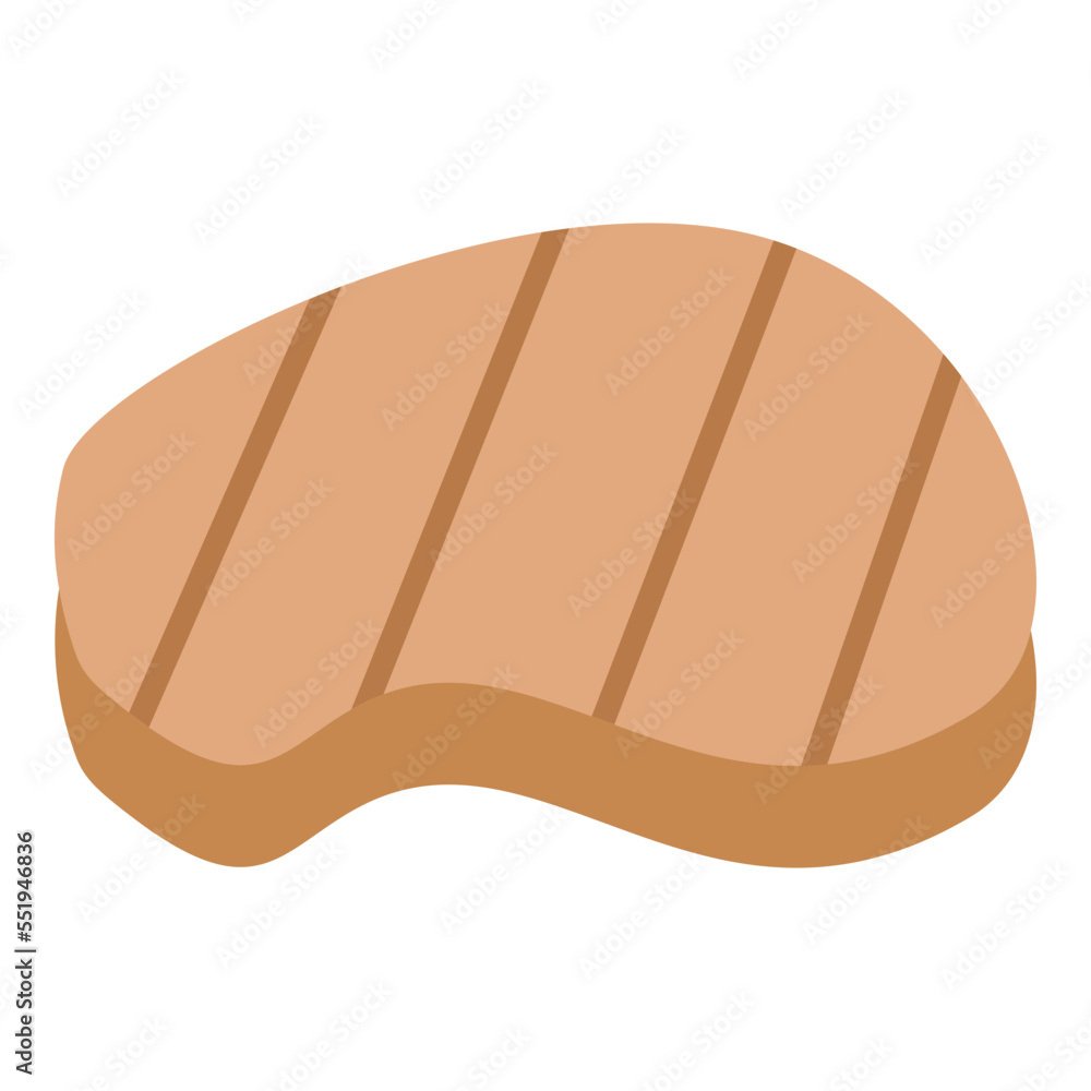 Illustration of Well Cooked Beef Steak design Icon Illustration of Well Cooked Beef Steak design Icon