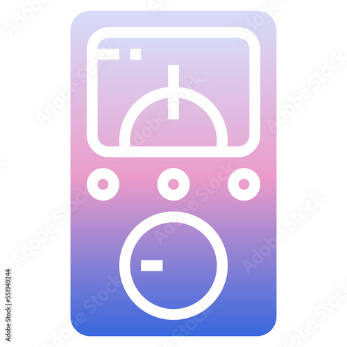 Volt meter glyph icon