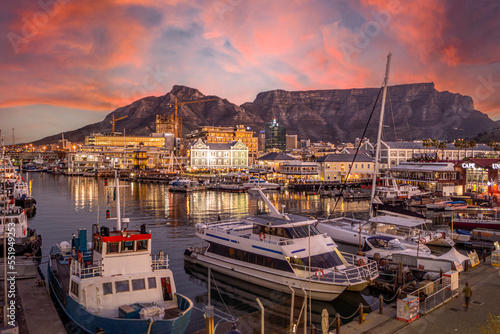 Table top mountain Cape Town and harbour