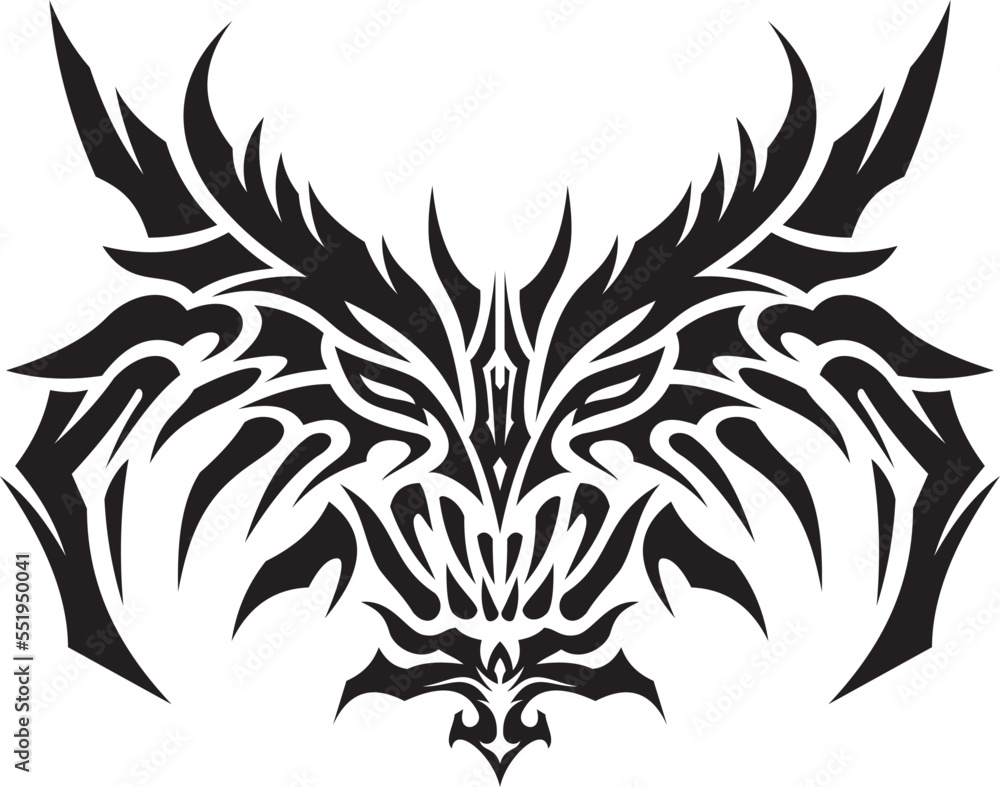 Tribal tattoo design of devil's face Stock Vector | Adobe Stock