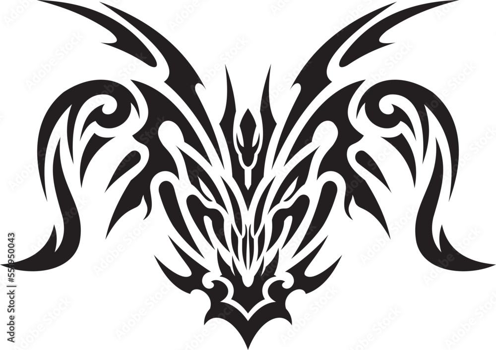 Naklejka premium Tribal tattoo design of devil's face