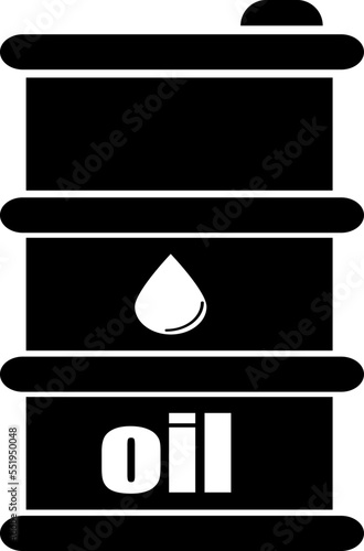 Oil drum container, barrel with sign flat vector icon for apps and websites..eps