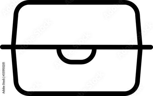 Styrofoam lunch box icon trendy on white background