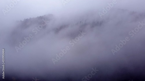 Wallpaper Mural Aerial view of mountain moving clouds during autumn fall in Vosges, France, 4K Torontodigital.ca