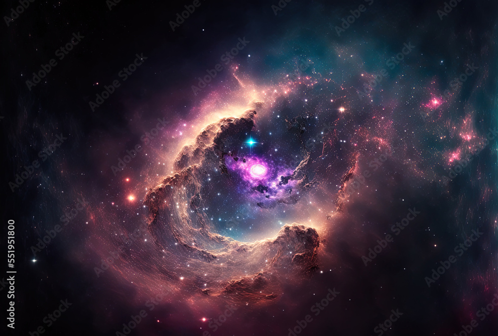 Background galaxy in space. Generative AI