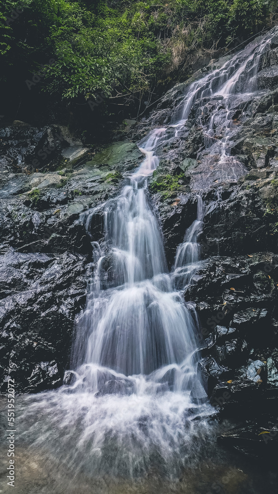 Fototapeta premium a Siu Chik Sha waterfall at TKO, hk