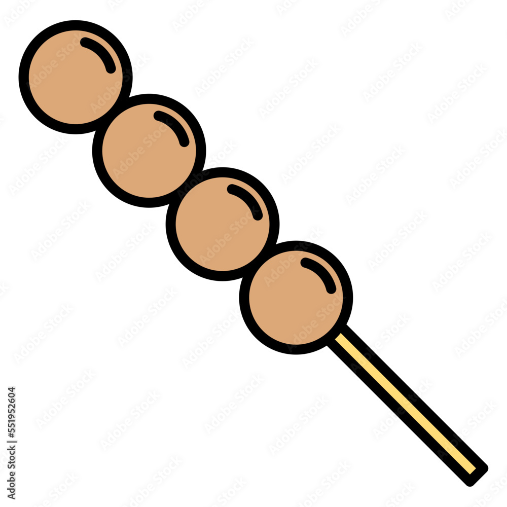 Illustration of Meatball Skewers design Icon Illustration of Meatball Skewers design Icon