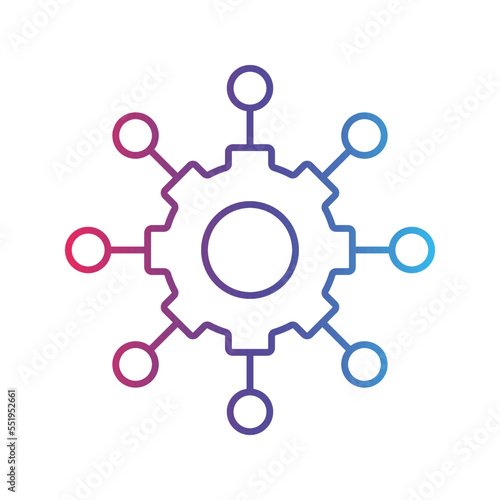 Project management line gradient icon, logo style