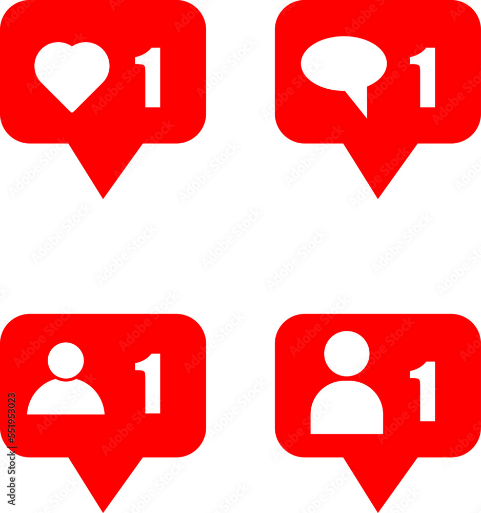Fototapeta premium Like icon vector. Comment icon vector. Follower icon vector. Social media on white background..eps