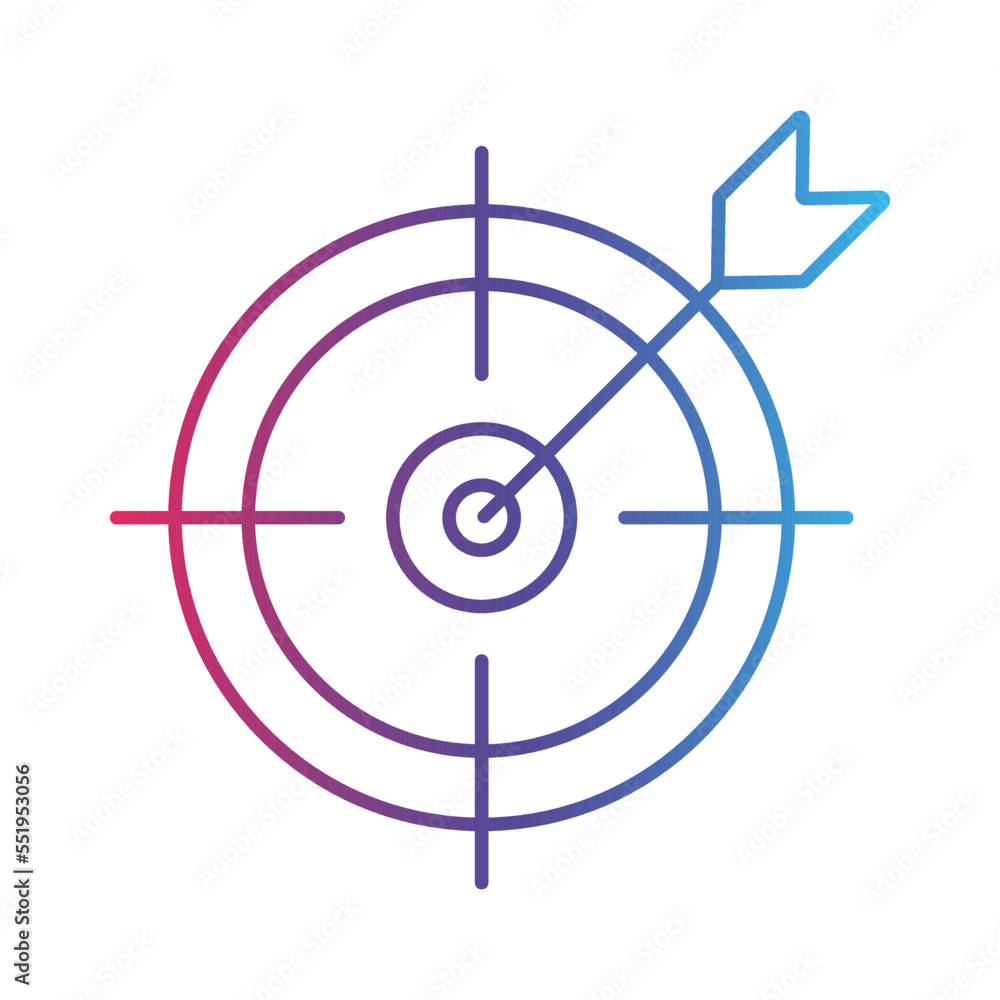 Target line gradient icon, logo style Target line gradient icon, logo style