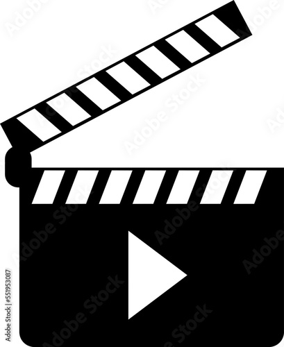 Movie clapper Icon in trendy flat style isolated on white background. Clapperboard symbol for your web design,.eps