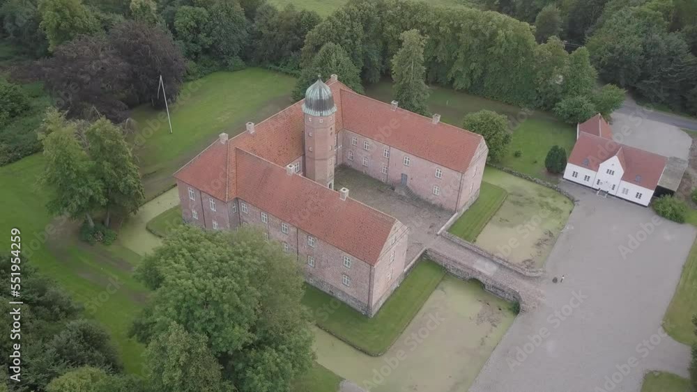 Aerial View of the Medieval Nørlund Castle in Denmark Aerial View of the Medieval Nørlund Castle in Denmark