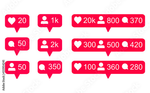  Social Media followers, comments, likes.