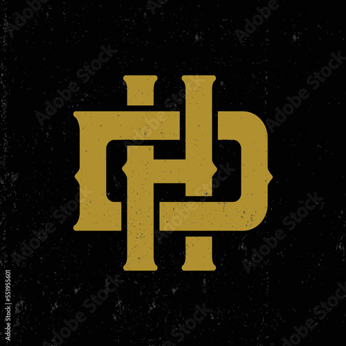 monogram letter logo HD or DH