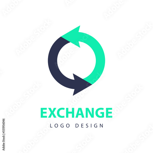 Exchange logo concept. Currency exchange symbol. Financial services, return on investment. Vector illustration