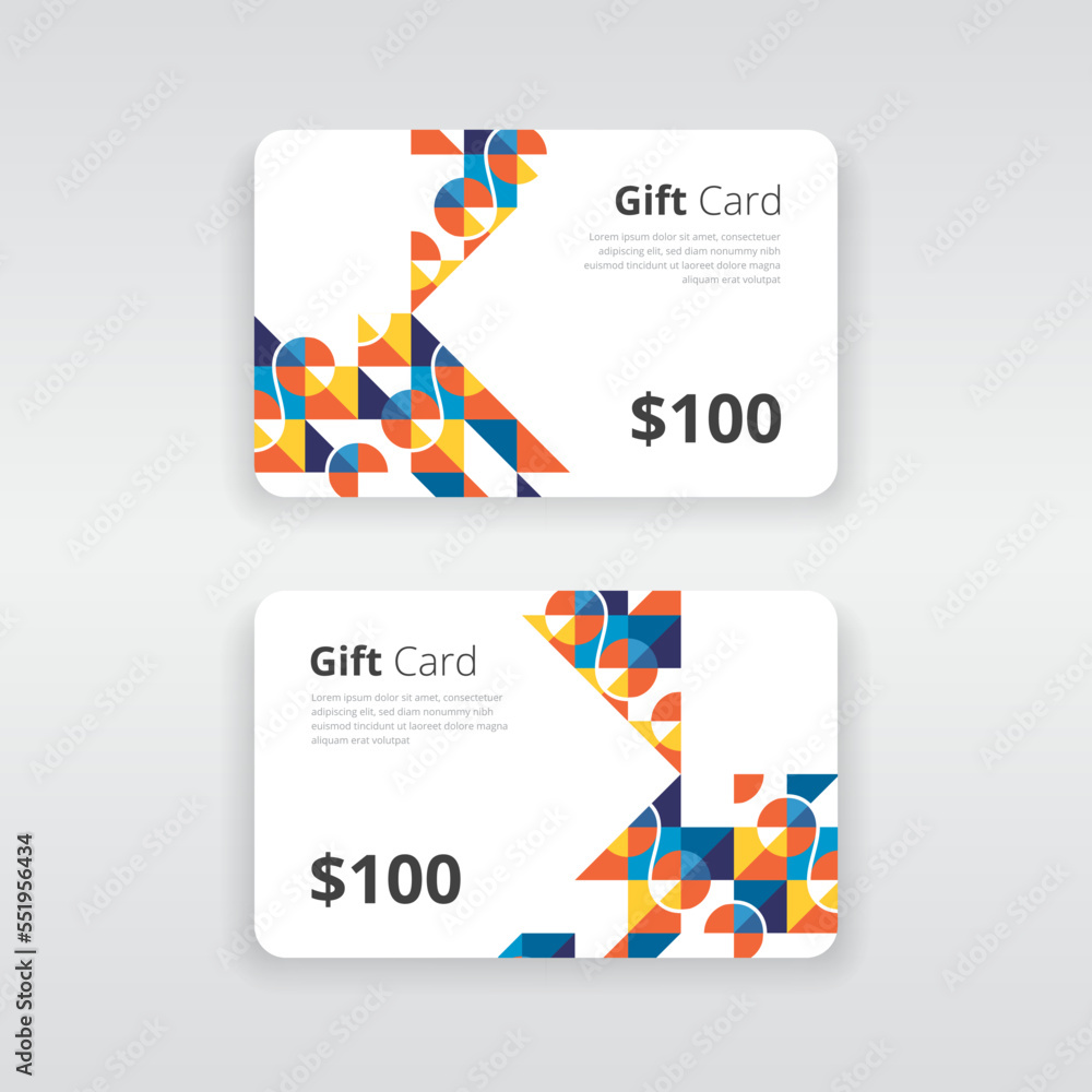 Modern and colorful gift voucher or gift card template that can be used