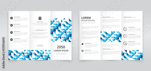 Modern and professional trifold brochure template, trifold flyer layout, pamphlet, leaflet