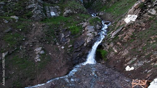 waterfalls on the naran kaghan road to babusar top, ahead of kaghan khayber pakhtun khawa. photo