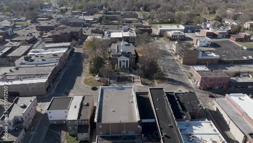 Glasgow and Barren County Courthouse in and Down aerial photo