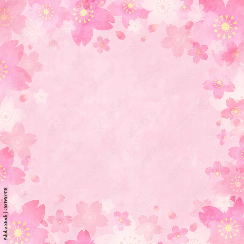 淡い桜の花のベクターイラストフレーム背景