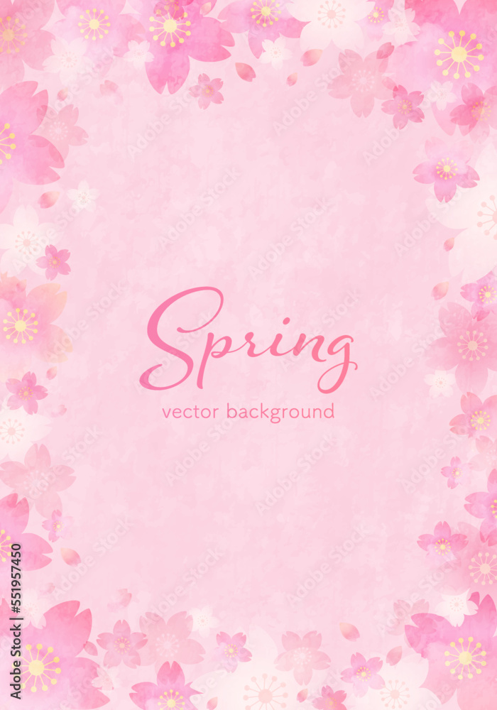 Vector illustration of pale cherry blossom. texture background. copy space. For banners, posters, etc.