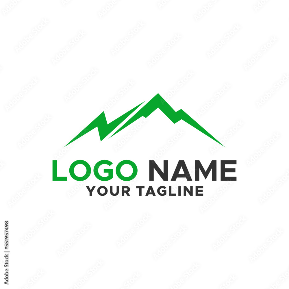 Fototapeta premium Illustration Vector Graphic of Mountain Electric Logo