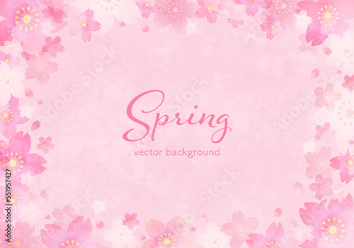 Vector illustration of pale cherry blossom. texture background. copy space. For banners, posters, etc. © Honyojima